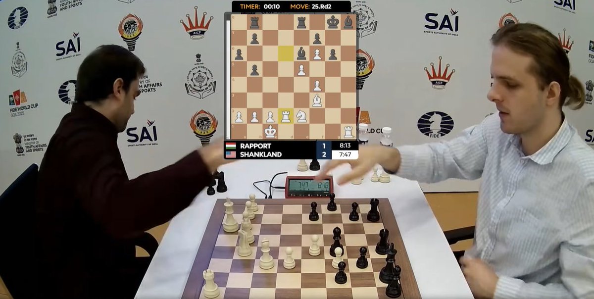 emrehasgulec's tweet image. Sam Shankland, Dünya Kupası 4. turunda Richard Rapport&apos;u elemeyi başardı ve üst tura çıktı. Bu gidişle 2700 ELO üstü çok az oyuncu kalacak :)