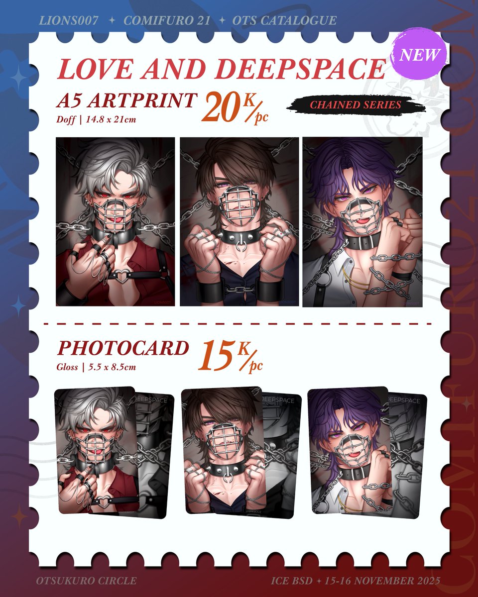 lionss007's tweet image. [❤️+🔁 appreciated]
Here&apos;s my #cf21 full OTS catalogue ✨

I&apos;m also open for #arttrade ! More details below 👇

📍Circle Otsukuro (i-53)
📅15-16 Nov 2025

⭐️ LADS, REPO, Resident Evil, Hazbin, Dunmeshi, Genshin ⭐️

#comifuro21catalogue #comifuro21