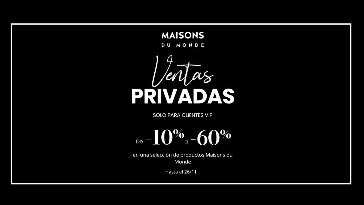 EsteparkCs's tweet image. ¿Tienes una cuenta de cliente en #MaisonsDuMonde? 

Entonces puedes participar en sus ventas privadas y aprovechar estos descuentos entre el ➡️10% y el 60%.⬅️

¡Ven a su gran tienda en #Estepark a descubrir los productos seleccionados con el descuento!