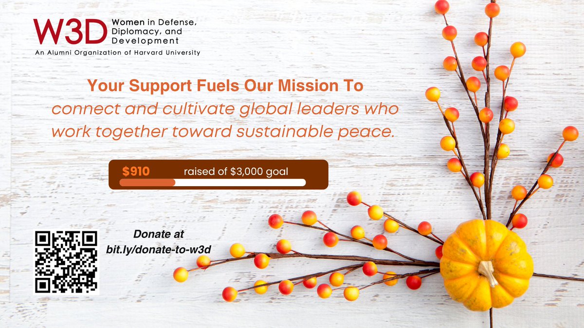 ✨As the holiday season approaches, we'd like to share Harvard W3D's fundraising campaign. 

🌍By supporting Harvard W3D, you’ll contribute toward our mission of connecting and cultivating global leaders who work together toward sustainable peace.