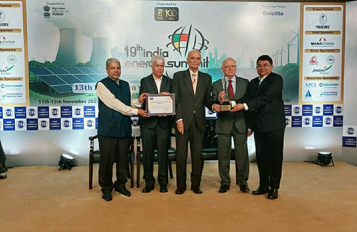 SEVA_SBPDCL's tweet image. Proud moment for SBPDCL! 🏆 Honoured at the 13th ICC Innovation with Impact Awards &amp;amp; 19th India Energy Summit:
🥇 Tech Adoption – 1st rank
🥇 Innovation (Challenged/Developing State) – 1st rank
🥈 Efficient Ops – 2nd rank
#SBPDCL #BiharEnergy #PoweringProgress
@mahendrakr_ias