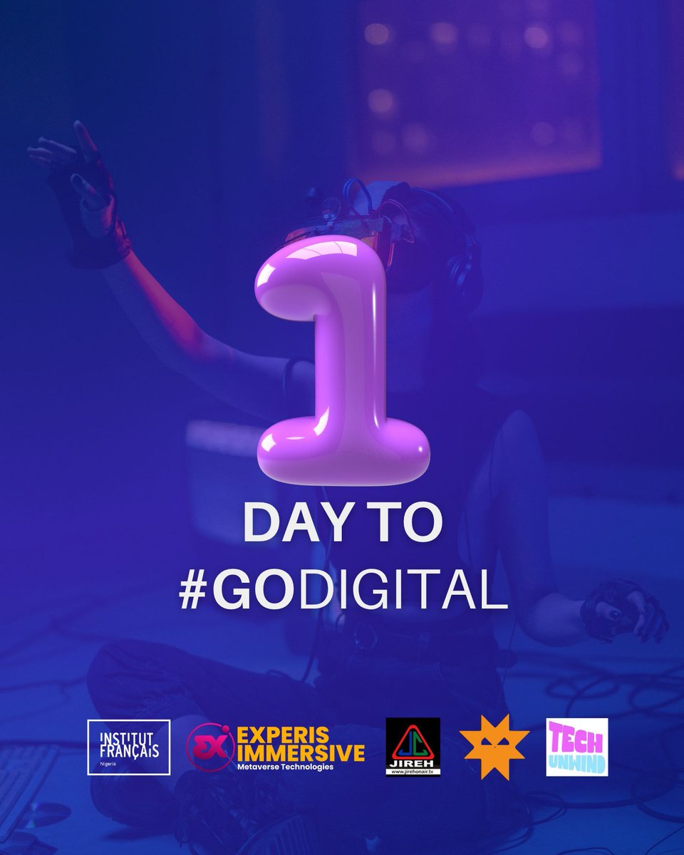 InstitutFrNga's tweet image. ⏰ 1 DAY TO GO!

Join us at #GoDigital2025 tomorrow:
🎮 Explore immersive experiences
🎭 Watch artistic performances
🧠 Engage in thought-provoking panels
🎁 Win IFN merch and digital freebies

🎟 FREE Entry — RSVP: buff.ly/kneJU21

#GoDigital #DigitalCulture #Abuja #Tech