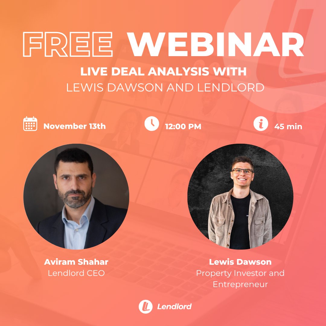 Happening Today!

Join us for a Live Deal Analysis with Lewis Dawson and Lendlord,  and see how experienced investors break down real deals in real time.

💡 An exclusive offer for attendees only.
👉 Don’t miss it - lendlord.io/?page_id=32202

#PropertyInvestment #BuyToLet #BRRR