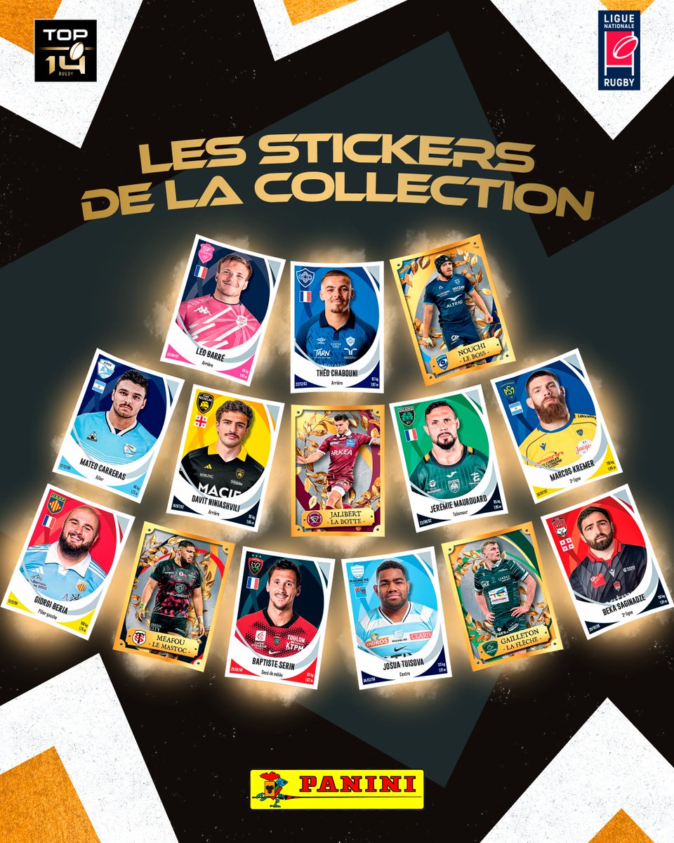 Ils vous éblouissent tous les week-ends sur les pelouses du TOP 14, voici les stickers des joueurs du championnat 🤩

Avez-vous un club favori que vous aimeriez compléter en intégralité avant les autres ? 🤔

#paninisport #rugby #TOP14