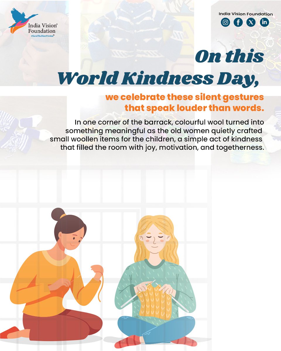 On this World Kindness Day, we honour these silent gestures that speak louder than words,
because sometimes, a small handmade gift doesn’t just warm little hands…
it warms an entire community. 💛🧶