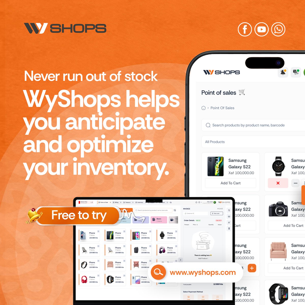WyShops's tweet image. Never run out of stock again.
 WyShops helps you anticipate, track, and optimize your inventory 📦
#WyShops #SmartInventory #AfricaTech #DigitalBusiness