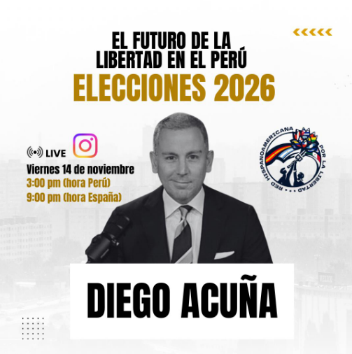 Este viernes tendremos la oportunidad de entrevistar al gran <a href="/DiegoAcuOficial/">Diego Acuña</a> a través de nuestro instagram (<a href="/redhispalib/">Red Hispanoamericana por la Libertad</a>). Os compartimos el cartel aquí abajo con más información, no os lo perdáis!