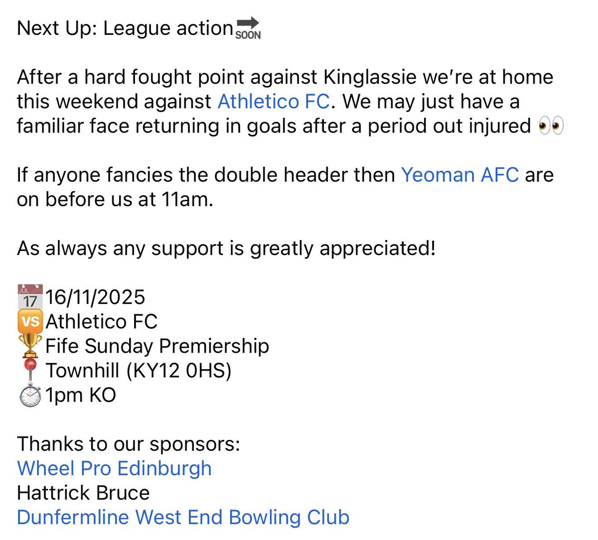 Dunfermline West End AFC tweet media