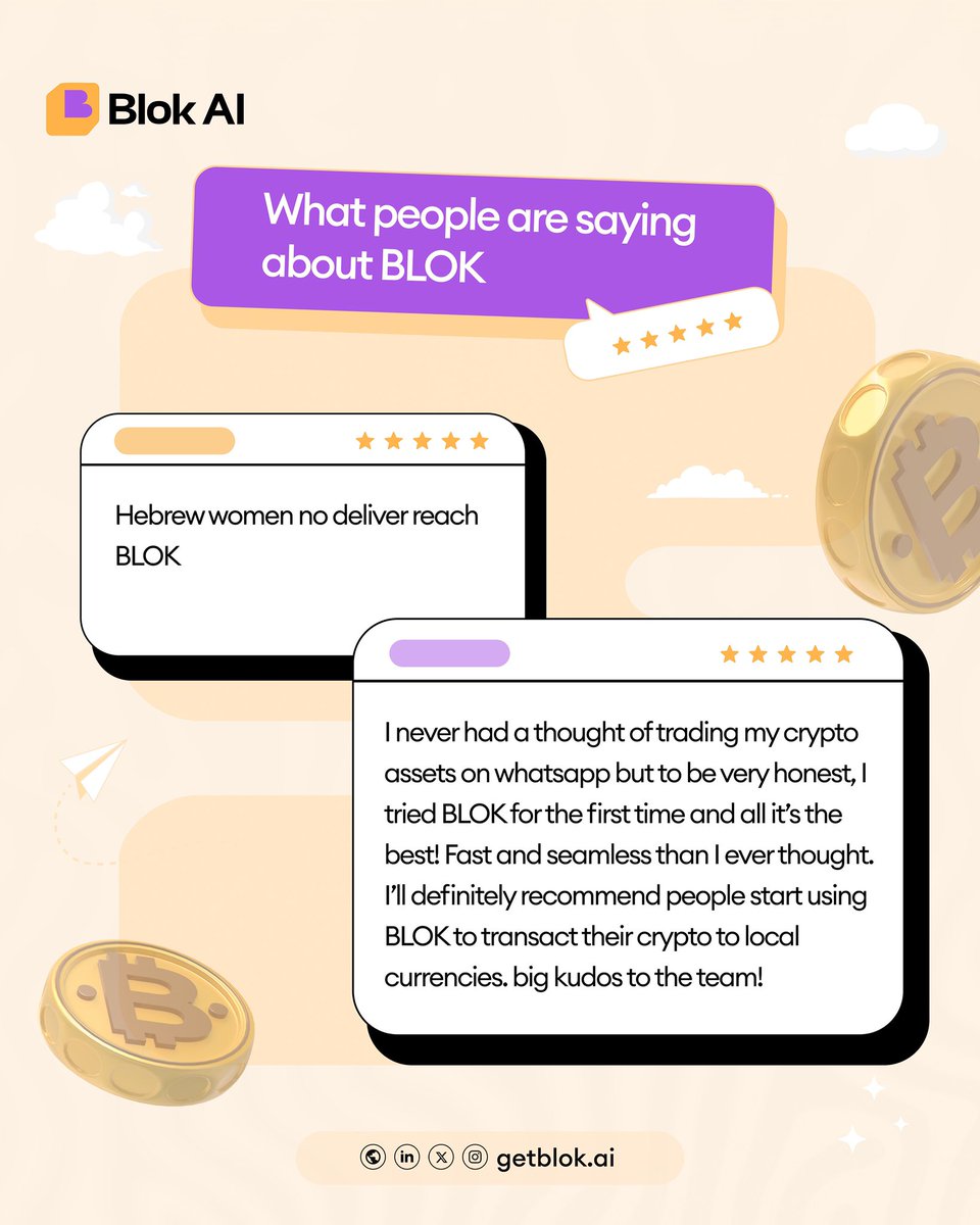 getblokai's tweet image. The reviews are in!🥳

Nothing beats hearing “it just WORKS” from real users. Fast, smooth, seamless — exactly what crypto should be.

If you know, you know. And if you don’t... what are you waiting for?😀

#JoinTheBlokGeng😎