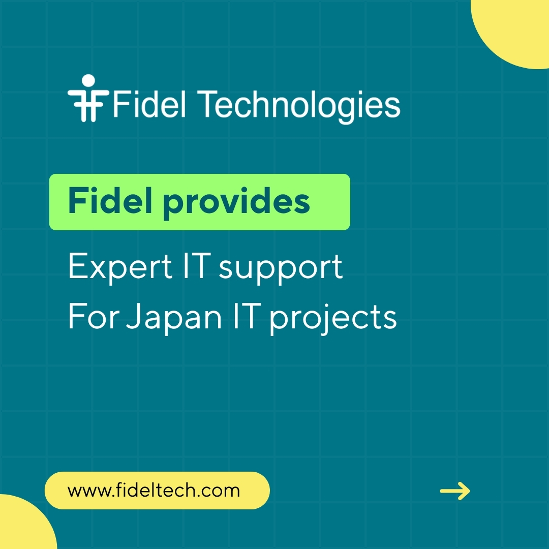 FidelTech's tweet image. Is your Japan IT project stuck?
 
Fidel can help with expert IT support, available onsite or remotely, for both short-term and long-term projects. 
 
Contact us at - salesfidel@fideltech.com | fideltech.com
 
#ITProjects #JapanIT #ITSupport #BilingualITSupport