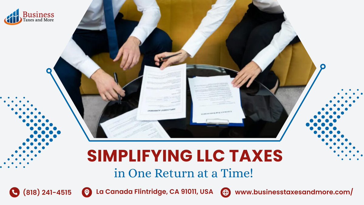 businesstaxes_'s tweet image. Simplify your LLC tax filing with expert support. Ensure compliance, maximize deductions, and boost tax efficiency.

Simplified and optimized LLC Taxes only at businesstaxesandmore.com/llc-tax/

#llctaxfiling #businesstaxes #taxexperts #llctaxreturn #smallbusinesstax #taxsolutions