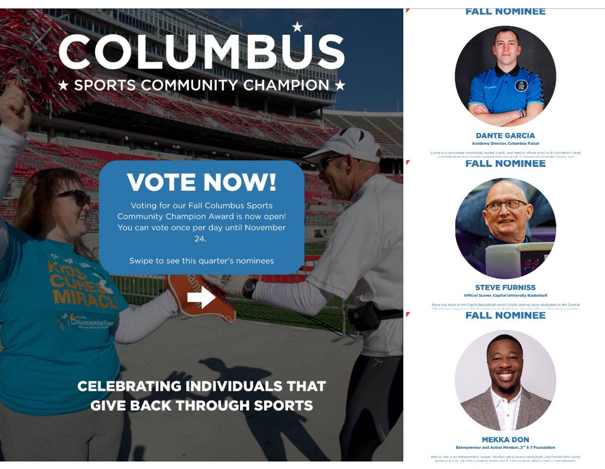 MekkaDonMusic's tweet photo. I’m grateful to have been nominated again for ththis Columbus Sports Community Champion. Congrats to the other nominees as well who are worthy and great people! You can vote below: 🗳️ 
https://t.co/W1Yk4A60Hq
#MekkaDon #BuckleUp #Columbus #Community https://t.co/RB74ftBjFB