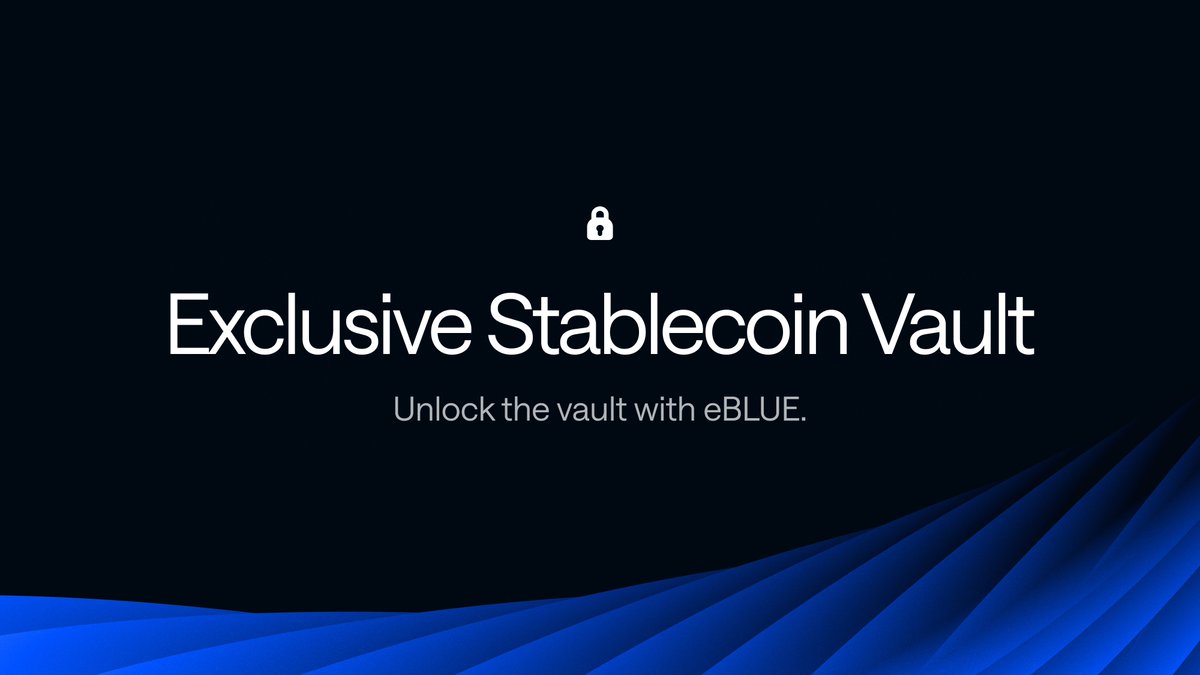 bluefinapp's tweet image. Introducing the first stablecoin vault accessible only to eBLUE holders.

The vault requires a minimum of 200,000 eBLUE to access and is currently offering over 50% APY on stablecoin deposits. All positions opened before this feature release will continue to accrue yield.

Stake…