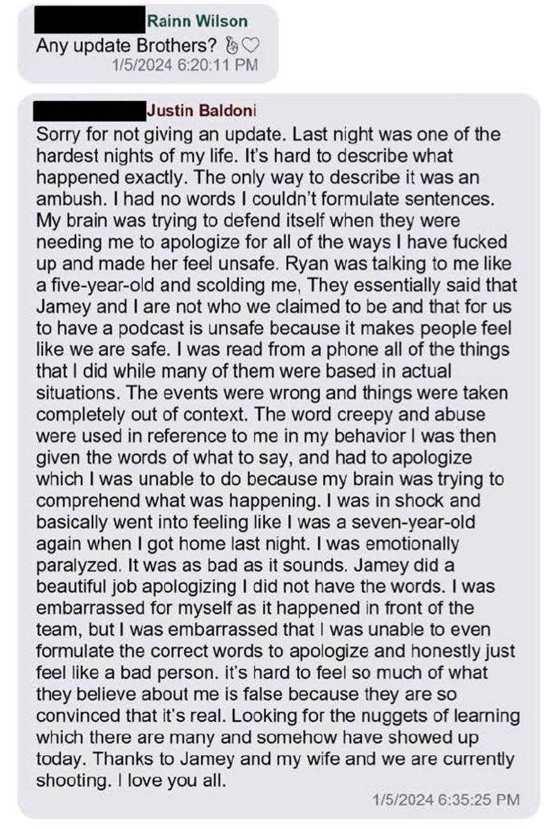 schatow's tweet image. JB&apos;S TEXT MESSAGES AFTER A MEETING WITH @blakelively AND HER BULLY HUBBY RYAN REYNOLDS ... AND HE PRAYED AND PRAYED

Last night was one of the hardest nights of my life.
... it was an ambush ... Ryan was talking to me like a five-year-old and scolding me ... The events were wrong…
