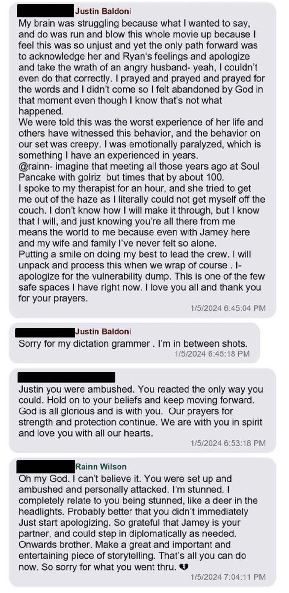 schatow's tweet image. JB&apos;S TEXT MESSAGES AFTER A MEETING WITH @blakelively AND HER BULLY HUBBY RYAN REYNOLDS ... AND HE PRAYED AND PRAYED

Last night was one of the hardest nights of my life.
... it was an ambush ... Ryan was talking to me like a five-year-old and scolding me ... The events were wrong…