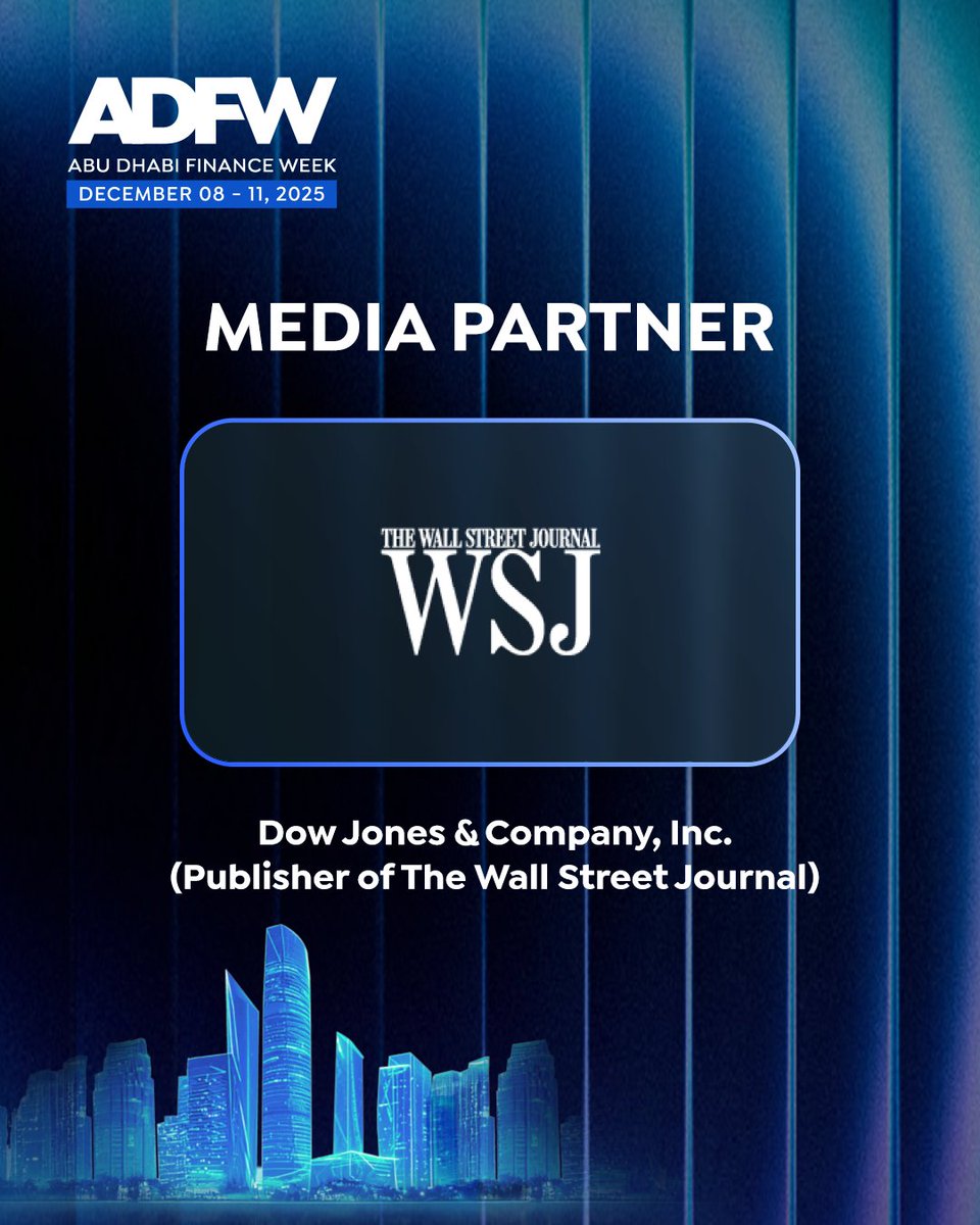 ADFinanceWeek's tweet image. The Wall Street Journal (WSJ) joins as a Media Partner of #ADFW2025, bringing its global authority in business journalism, market analysis, and economic insight to this year’s edition.

As one of the world’s most respected financial publications, WSJenhances ADFW’s dialogue with…