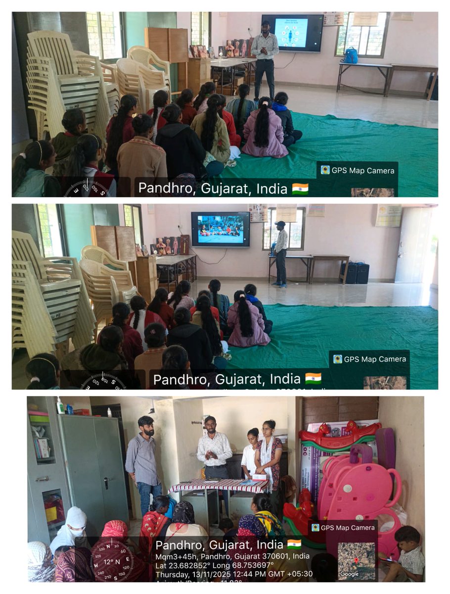 AamPandhro's tweet photo. આજ રોજ પાનધ્રો માં. શાળા ખાતે કિશોરીઓ ને HB વિશે સમજ,લક્ષણો બચવાના ઉપાયો, IFA વિશે સમજ અને હિમોગ્લોબીન વિશે વિસ્તૃત વિડિઓ દ્વારા  આરોગ્ય શિક્ષણ આપવામાં આવ્યું. તેમજ મોટી જૂથ ચર્ચા કરી માતા અને બાળ આરોગ્ય IFA, કેલ્શિયમ ગોળી ખાવાના ફાયદા સમજાવયા.
#HEALTHAWARENESS 
#HEALTHFORALL https://t.co/W1TYUseGYY