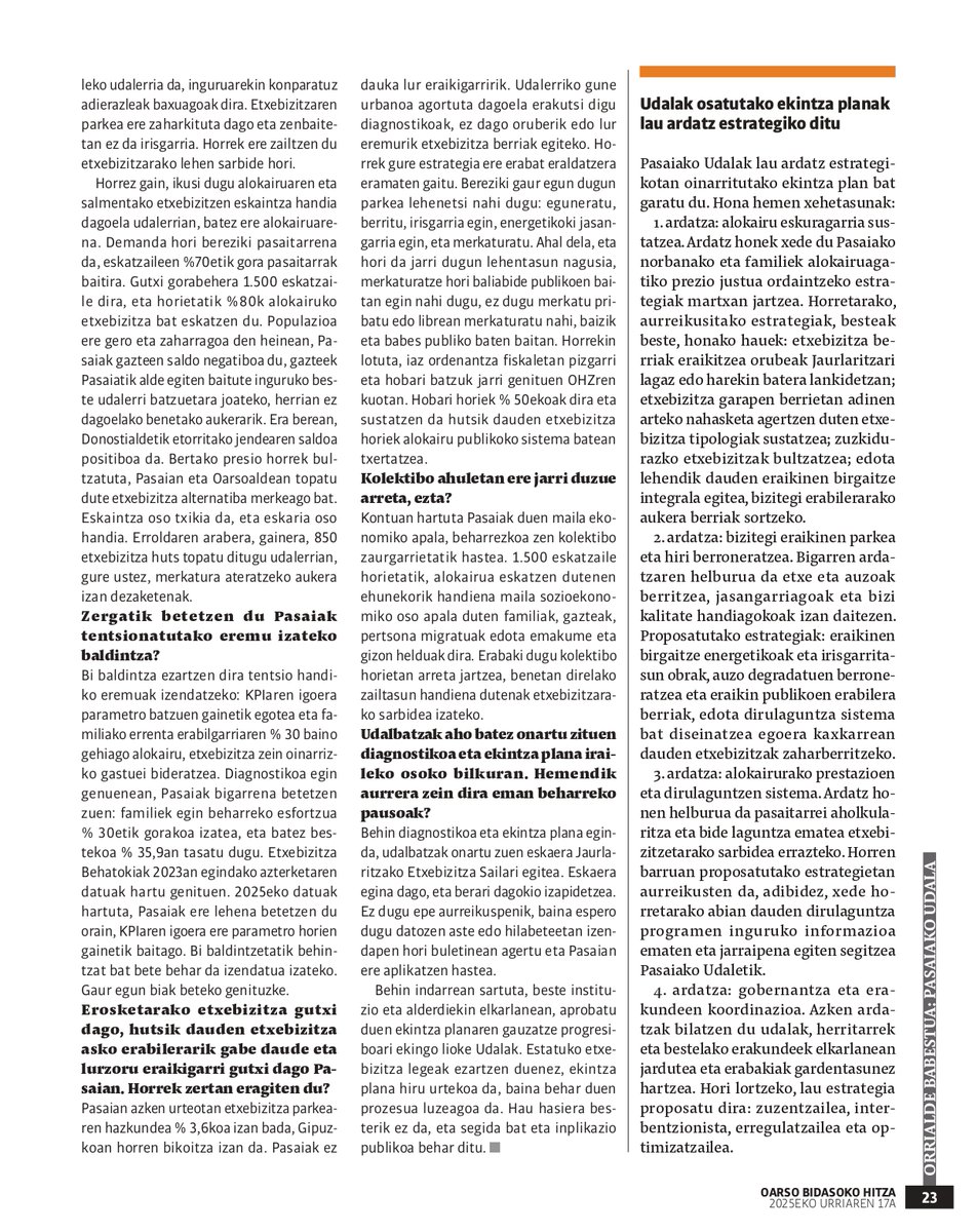 pasaiakoudala's tweet image. 🏠📉&quot;Etxebizitzari dagokionez, udalerriaren egoera ez da bereziki ona&quot;.

🗣Iraitz Pazos Etxebizitza zinegotziak, Oarso Bidasoako Hitzan, Pasaiako etxebizitzen egoera eta ekintza planaren nondik norakoak azaldu zituen.

➡ Erreportajea: oarsoaldea.hitza.eus/2025/10/17/etx… 

#Pasaia…