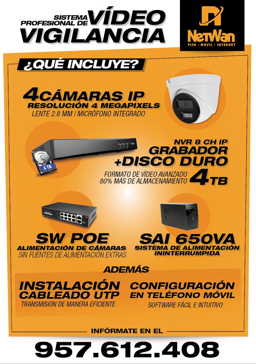 netwansl's tweet photo. Protege tu hogar o negocio estés donde estés.
Contrata tu conexión a internet y disfruta de un sistema profesional de videovigilancia completamente instalado por solo 690 € (IVA incluido)

Exclusivo para clientes Netwan

#Netwan #Seguridad #Internet #Cámaras #SmartHome #Córdoba https://t.co/k15LfybD3U