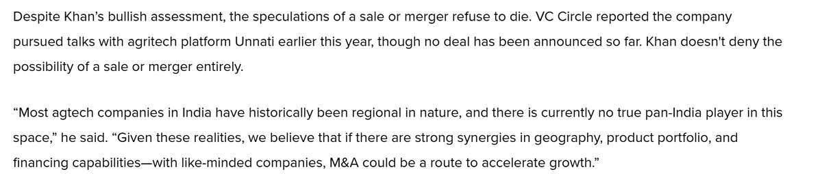 🚨🚨
In August, <a href="/thecaptableco/">The CapTable</a> wrote about the struggles of agritech Gramophone and how a merger could be a way forward
We also exclusively spoke to its founder, who indicated the possibility of a merger with Unnati