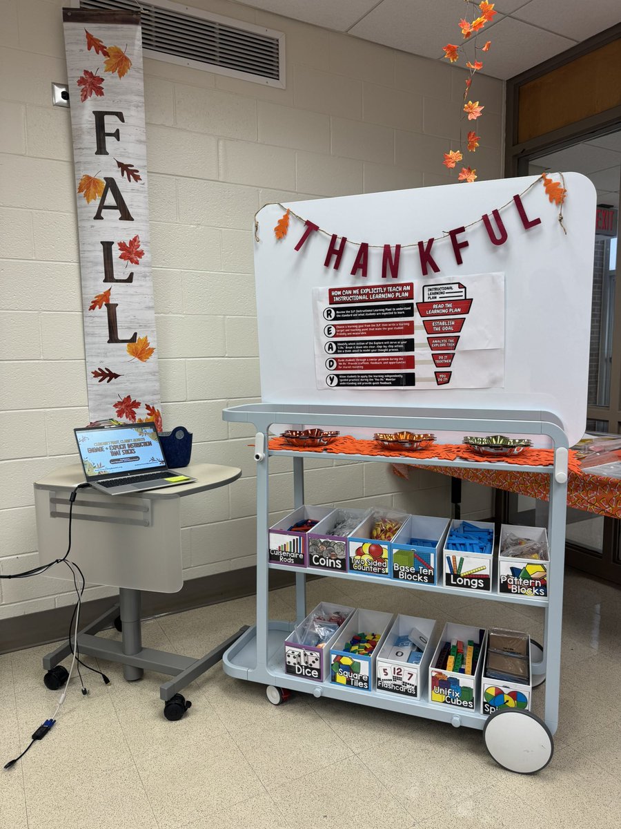 PowellinPrimary's tweet photo. The manipulatives are out, and the room’s all set to welcome @apsupdate math teachers for a full day of collaboration, and hands-on math! @APS_CandI #TeachingandLearningThursday https://t.co/g2t2jMlHiL