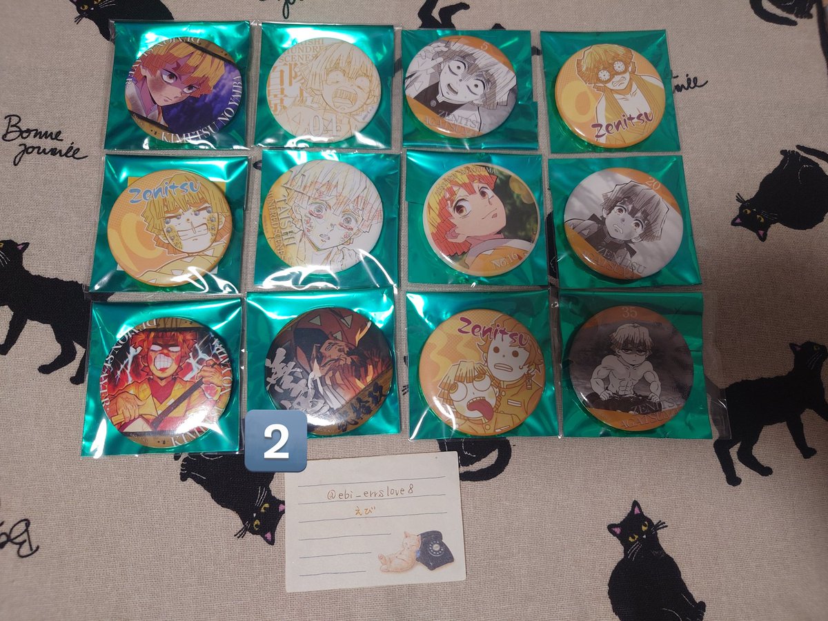 鬼滅の刃 隊士百景 我妻善逸 エモーショナル缶バッジ 未開封10点 鬼滅