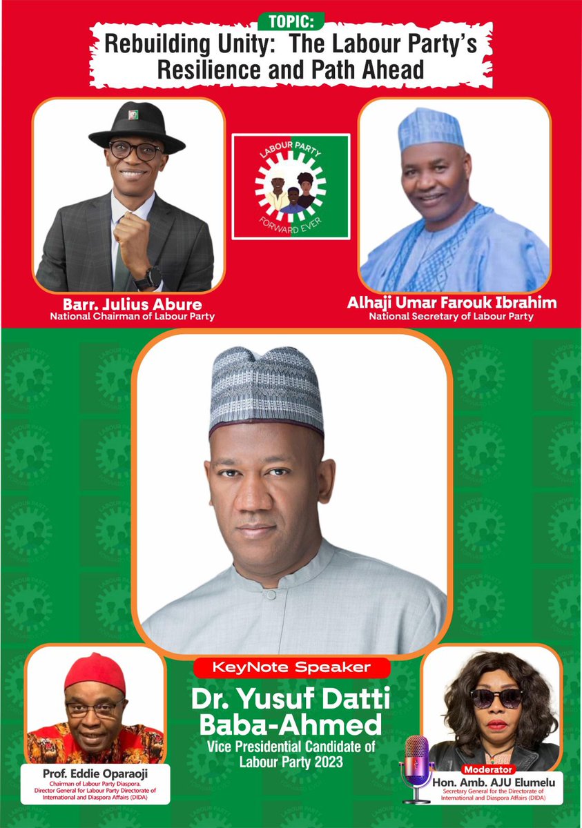 NgLabour's tweet image. You are invited to a scheduled 
LABOUR PARTY GLOBAL CONFERENCE, Zoom meeting

Topic: REBUILDING UNITY: LABOUR PARTY’s RESILIENCE &amp;amp; PATH AHEAD

Date: Saturday, Nov 15, 2025
Time: 11:00 AM Eastern Time (US and Canada) or 5:00 PM Nigeria Time

Join Zoom Meeting…