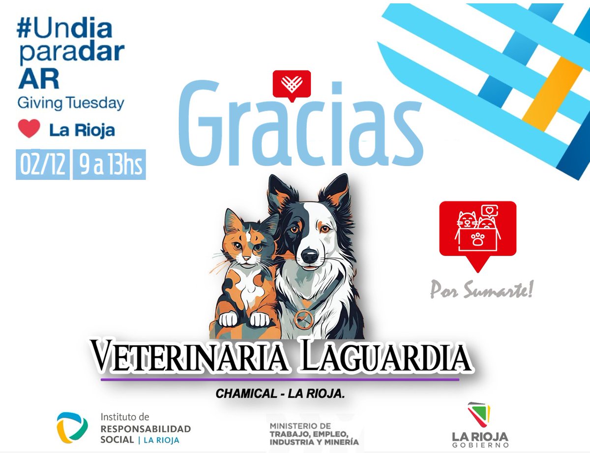 IRSLaRioja's tweet photo. 👏🏻 El sector privado también se suma a la jornada @undiaparadarar porque juntos es mucho mejor!  

🤲🏻 Gracias por ser socialmente responsables.

🩵 Veterinaria La Fauna
🩵 Veterinaria Arriba
🩵 Veterinaria Laguardia
🩵 Tinkunaco Yerba mate
🩵 Imprenta El Aleph

#UnDiaParaDarAR https://t.co/cS96r09Fcx