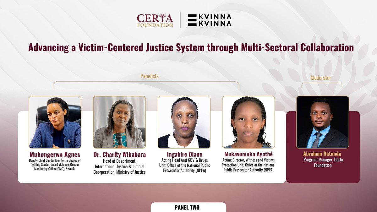 _CJA__'s tweet photo. Panel ya 2 iri kuganira kuguteza imbere ubutabera bwabahohotewe binyuze mu mikoranire y’inzego zitandukanye. Iyi panel irigusesengura uko inzego za Leta zakomeza ubufatanye n’abagize urwego rw’ubutabera mu guteza imbere uburyo bwo kurinda abahohotewe. #VictimProtection #GBVNoMore https://t.co/SdB3Rgk6lJ