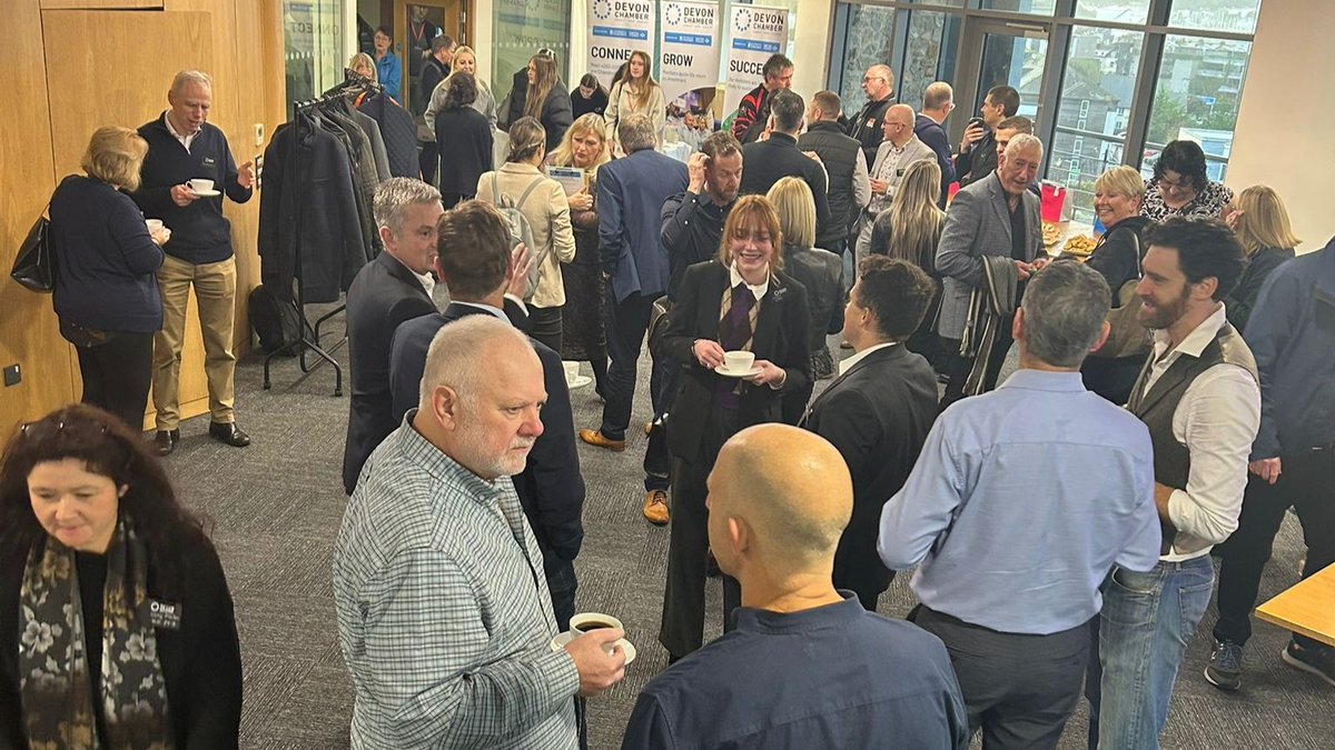 There was a bumper turnout for our latest #CityConversations - the first for our Devon Chamber CEO Helen Wylde-Archibald, who welcomed more than 100 people to <a href="/footanstey/">Foot Anstey</a> for a fantastic morning of networking and introduced our superb guest speakers 💙

#connectgrowsucceed