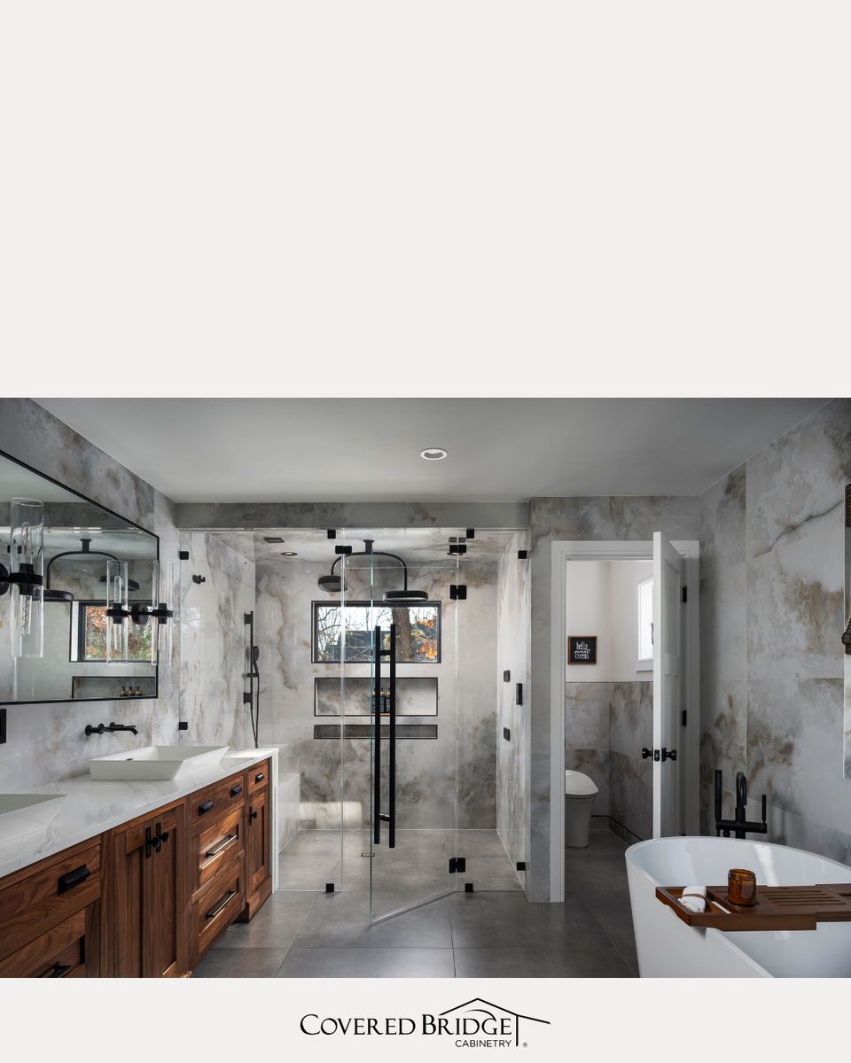 CoveredBridge_'s tweet image. More than kitchens.
This custom walnut vanity features our Ultimate Construction, gauged porcelain slabs, wall-mount faucets, and semi-recessed sinks that keep the top drawer functional.

#CoveredBridge #CoveredBridgeCabinetry #LuxuryLiving #HomeDesign #InteriorInspiratio