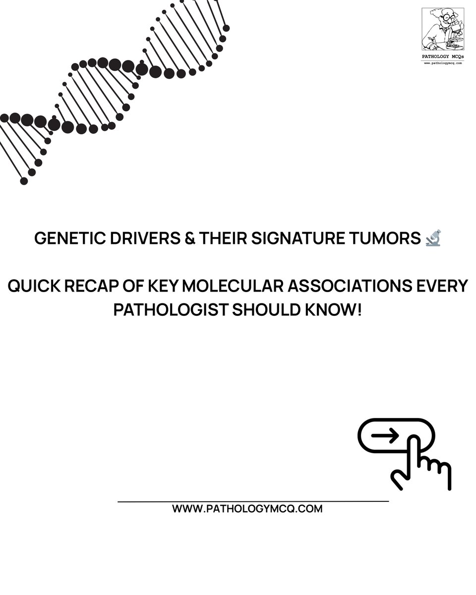 Pathology_mcqs's tweet photo. 🎯 Path Molecules Made Easy:
SMARCB1❌ | RB1🧩 | TFE3✨ | USP6⚡ | DICER1🧠
Save this cheat sheet for your next sign-out! 📁
#MolecularPath #PathBoardReview https://t.co/0jlWdzNhvK