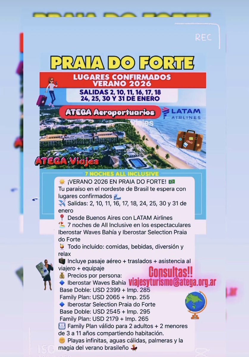 ‼️ATEGA Viajes y Turismo‼️
‼️Todos los destinos‼️
‼️Tu Viaje es HOY‼️
‼️Consulta Tarifas‼️
#AtegaViajes
#AtegaVa
#ModoAtega
#AtegaAeroportuarios

✈️🚌🚲🏍️🚙⛴️🚁⏳💵 🏨😁🧳🏄🏿‍♂️⛷️🏖️🏔️

‼️Sabemos de Aeropuertos‼️
‼️Sabemos de Viajes‼️

👉viajesyturismo@atega.org.ar  
🛫🫶✈️