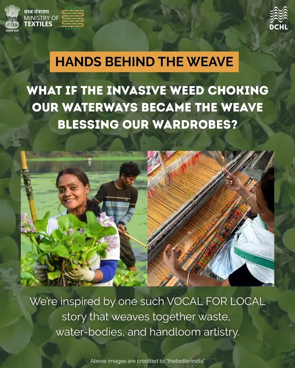 dchandlooms01's tweet image. Some weaves are not made from thread alone they’re spun from resilience, innovation, and purpose. We all salute the visionaries like Gaurav Anand redefining sustainability through the loom.#vocalforlocalindia #vocalforlocal #brands #handsbehindtheweave #waterhyacinth #changemaker