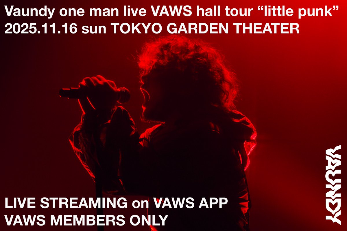 Vaundy 11/16(日) one man live VAWS hall tour “little punk” TOUR