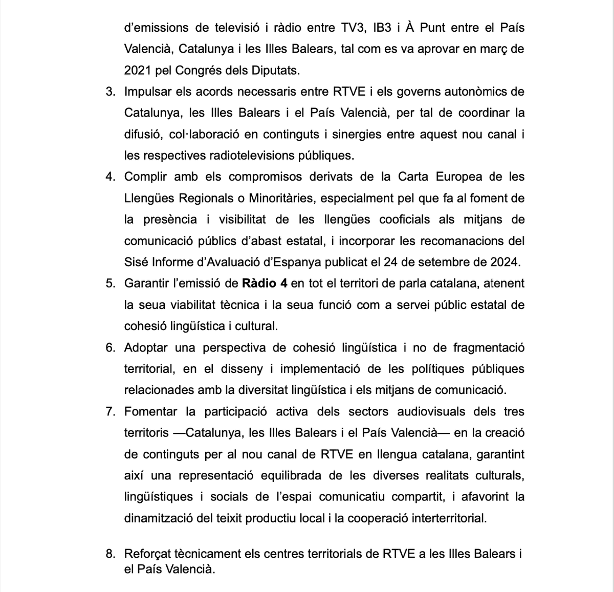 El català és una llengua compartida, no fragmentada per fronteres administratives. 
Acabem de registrar una PNL perquè el nou canal en català de RTVE arribi també a les Illes Balears i al País Valencià.

RTVE és un servei públic i ha de garantir igualtat, cohesió i pluralitat.