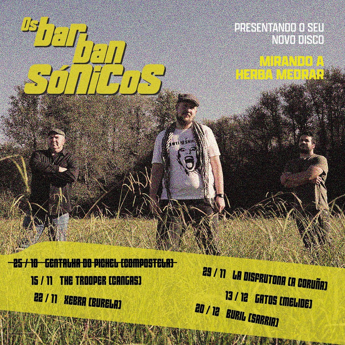 Este sábado ás 20h no The Trooper Pub  de Cangas segunda parada na xira de presentación do noso novo disco "Mirando a herba medrar"
open.spotify.com/album/7sRibRIF…
Vémonos alí ☺️
#XiraPresentación #NovoDisco #MirandoaHerbaMedrar #TheTrooper #Cangas