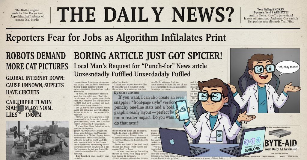 FotoPilotAI's tweet image. The news clip on the right is from Dawn, a major English-language newspaper in Pakistan. The articles are from the Business section published on Wednesday, November 12, 2025. #AI #AIHumor #AITakeover