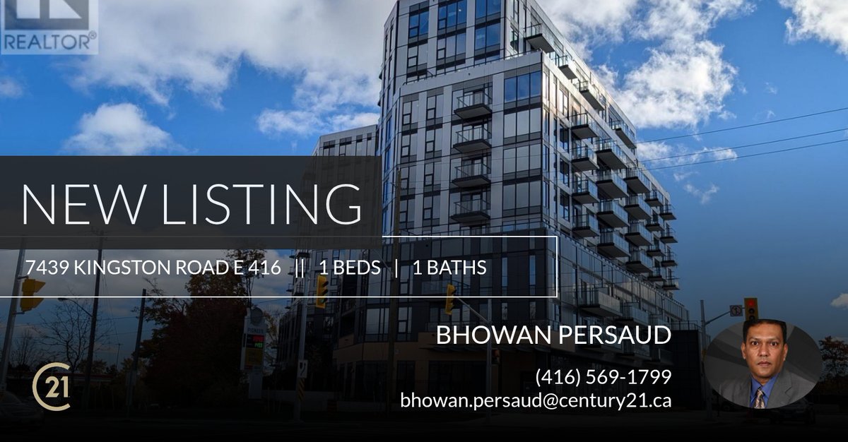 bhowan1's tweet photo. 📍 New Listing 📍 Take a look at this fantastic new property that just hit the market located at 7439 Kingston Road E 416 in Toronto. Reach out here or at (416) 569-1799 for more information

Bhowan Persa... https://t.co/eHK8pgABRQ https://t.co/5PFcb0frfk