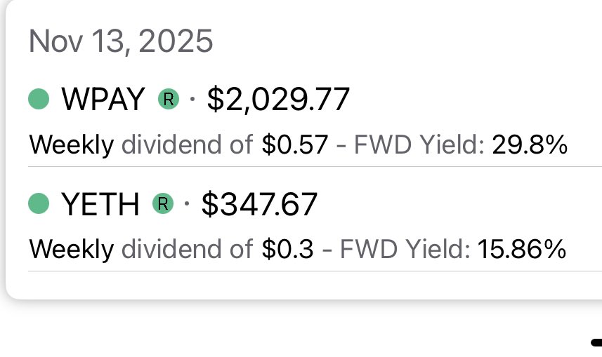 paradisemint's tweet image. Incoming dividends per Div Tracker app today is $2377.44

But also have incoming dividends from $KYLD of $412.99 that won’t show on the div tracker app yet as this is the funds first distribution. So a total of $2790.43 incoming today. 

Not bad while in the middle of a 10 day…