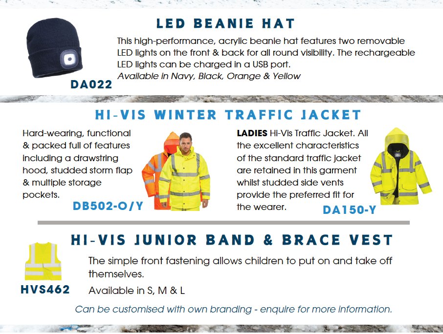 icphygiene's tweet image. Stay safe &amp;amp; visible this winter❄️

As the days get shorter &amp;amp; darker, it’s vital to keep your team safe &amp;amp; visible. Our winter high-vis jackets provide both warmth &amp;amp; visibility. Get winter-ready now!
📞 01234 843666

#WinterSafety #HighVis #LEDBeanie #StayVisible #StayWarm