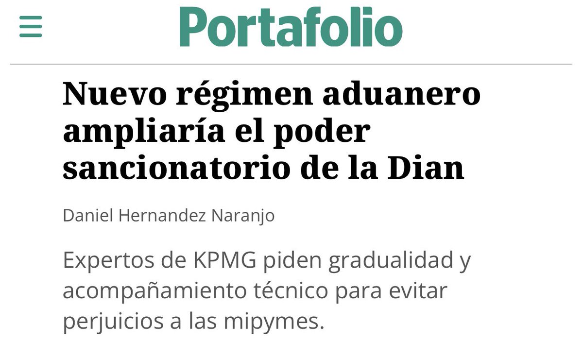 #Aduana. Nuevo régimen aduanero ampliaría el poder sancionatorio de la Dian. Según expertos de KPMG la reforma podría generar efectos no deseados sobre la seguridad jurídica y en especial sobre las pequeñas y medianas empresas de comercio exterior, que tendrían mayores costos