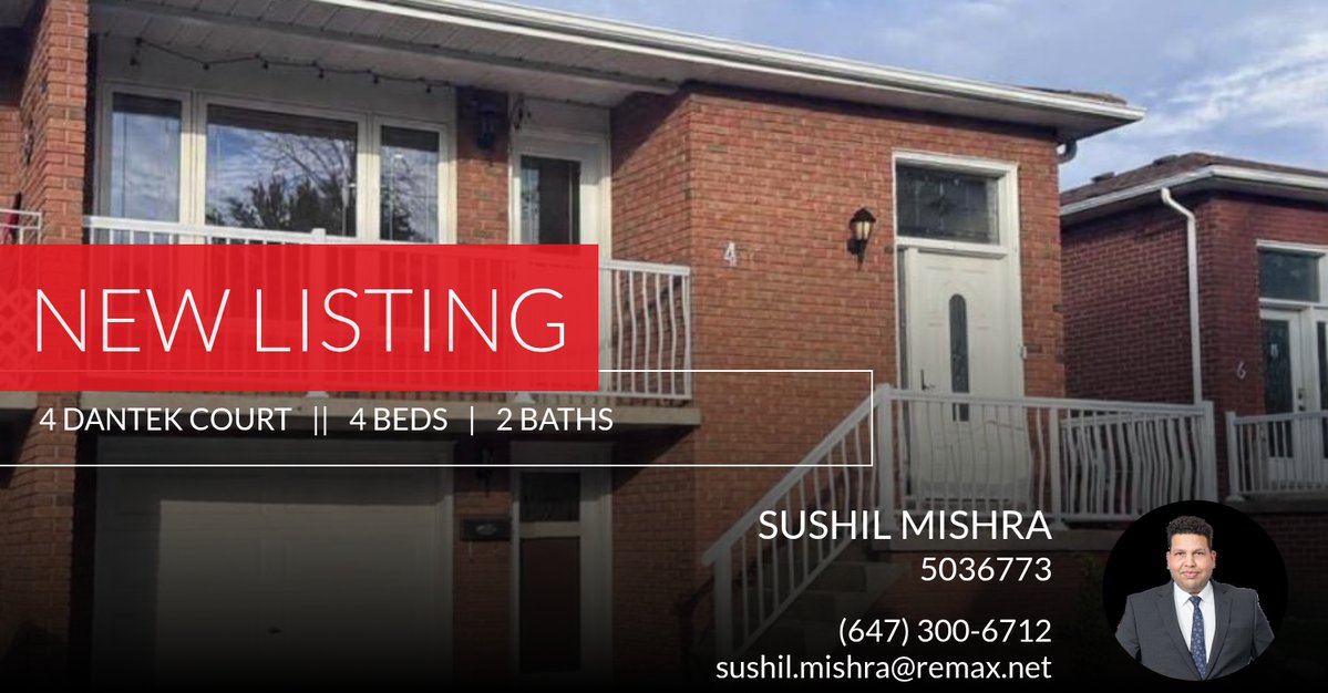 CatchTheKeyInc's tweet image. 📍 New Listing 📍 Take a look at this fantastic new property that just hit the market located at 4 Dantek Court in Brampton (brampton North). Reach out here or at (647) 300-6712 for more information

Sushil Mishra
Realtor®️| RE/MAX... homeforsale.at/4_DANTEK_COURT…