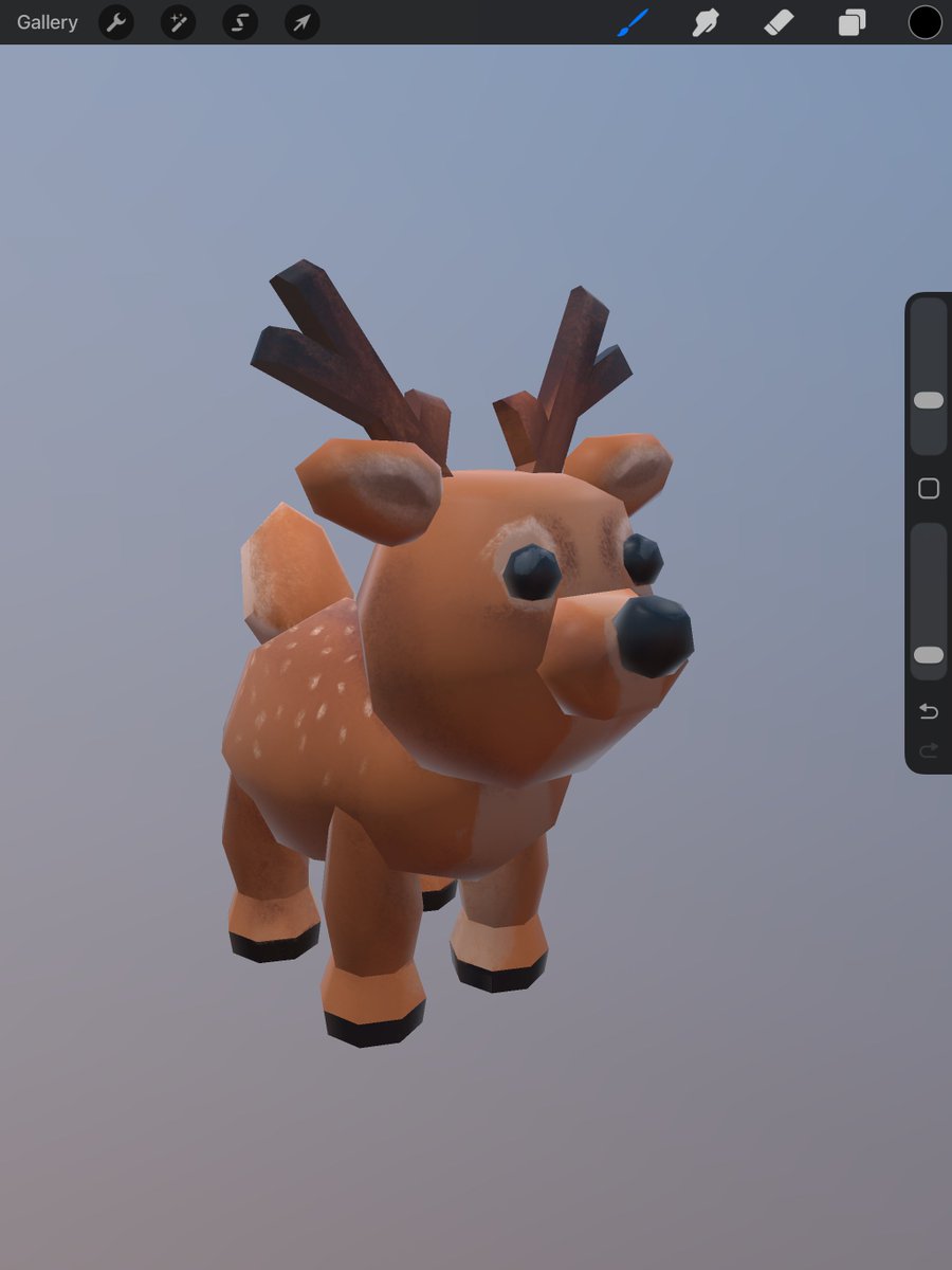 I just learned you can draw on 3D models in procreate 🤯 So to test it out I scribbled on this cute reindeer model. It was so much fun to do!! I could easily see this becoming a new obsession

The reindeer model is from Kenney who makes amazing stuff: kenney.nl/assets/holiday…