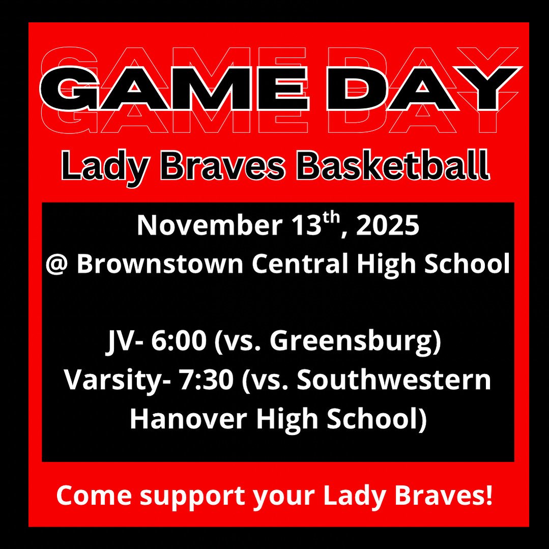 The Lady Braves have their first home game of the season tonight! The JV team will be playing Greensburg beginning at 6:00. Following the JV game, the varsity team will be playing Southwestern Hanover.