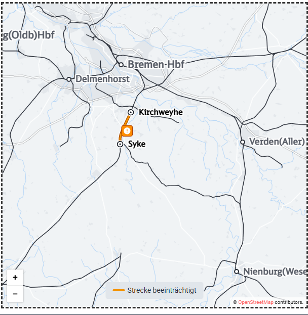 #RE9 #RegioNDS #Bremen #Osnabrück: Ein defektes Stellwerk im Raum #Syke beeinträchtigt den Zugverkehr. In der Folge kommt es jetzt zu Verspätungen und Teilausfällen. Bitte überprüfen Sie Ihre Reiseverbindung vor Abfahrt des Zuges.