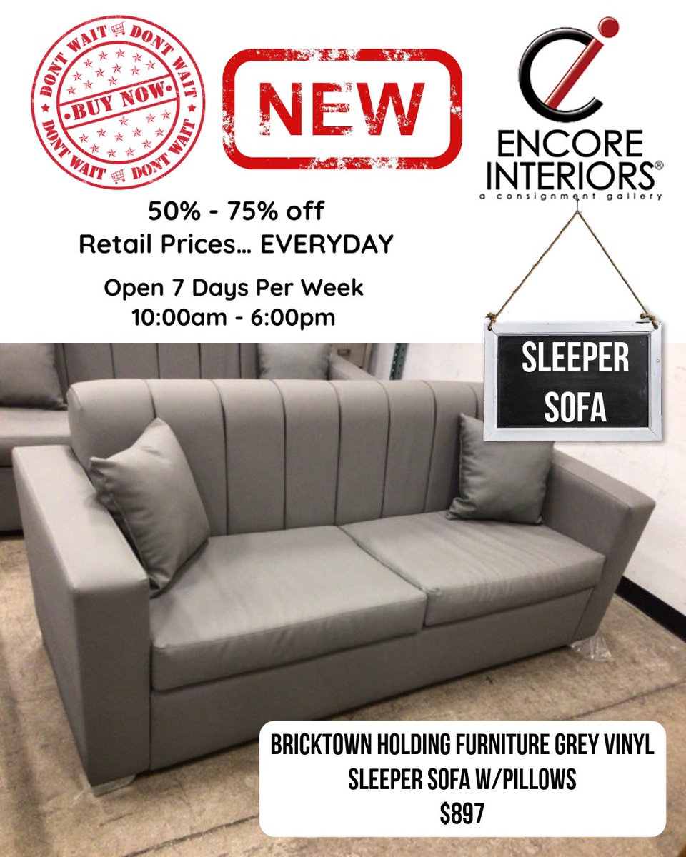 ConsignmentFLA's tweet image. ✨ Don&apos;t just sit there—SLEEP there! ✨

This gorgeous Grey Vinyl Sleeper Sofa is the upgrade your living room (and guest room!) needs.

#SleeperSofa #ConsignmentFinds #HomeDecorSale #EncoreInteriors #FurnitureDeals #NewArrival #LivingRoomGoals #Interiordesign #VinylSofa