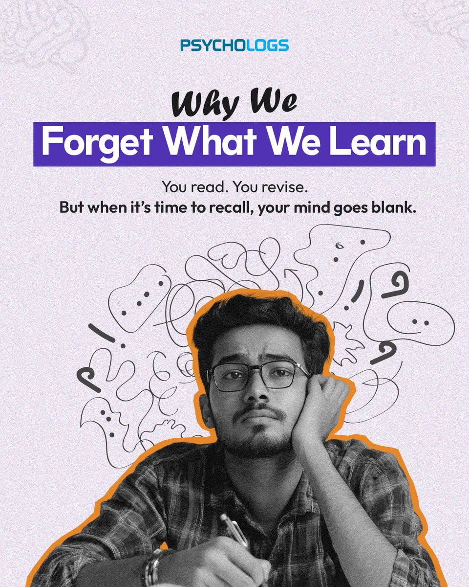 PsychologsIndia's tweet image. Why Do We Forget What We Learn?
Our brains are wired to forget unless we train them to remember.

For more mind-opening psychology insights, follow @psychologsmagazine

#PsychologyFacts #MemoryHacks #ActiveRecall #StudyMotivation #LearningMindset #BrainTips #MindMatters