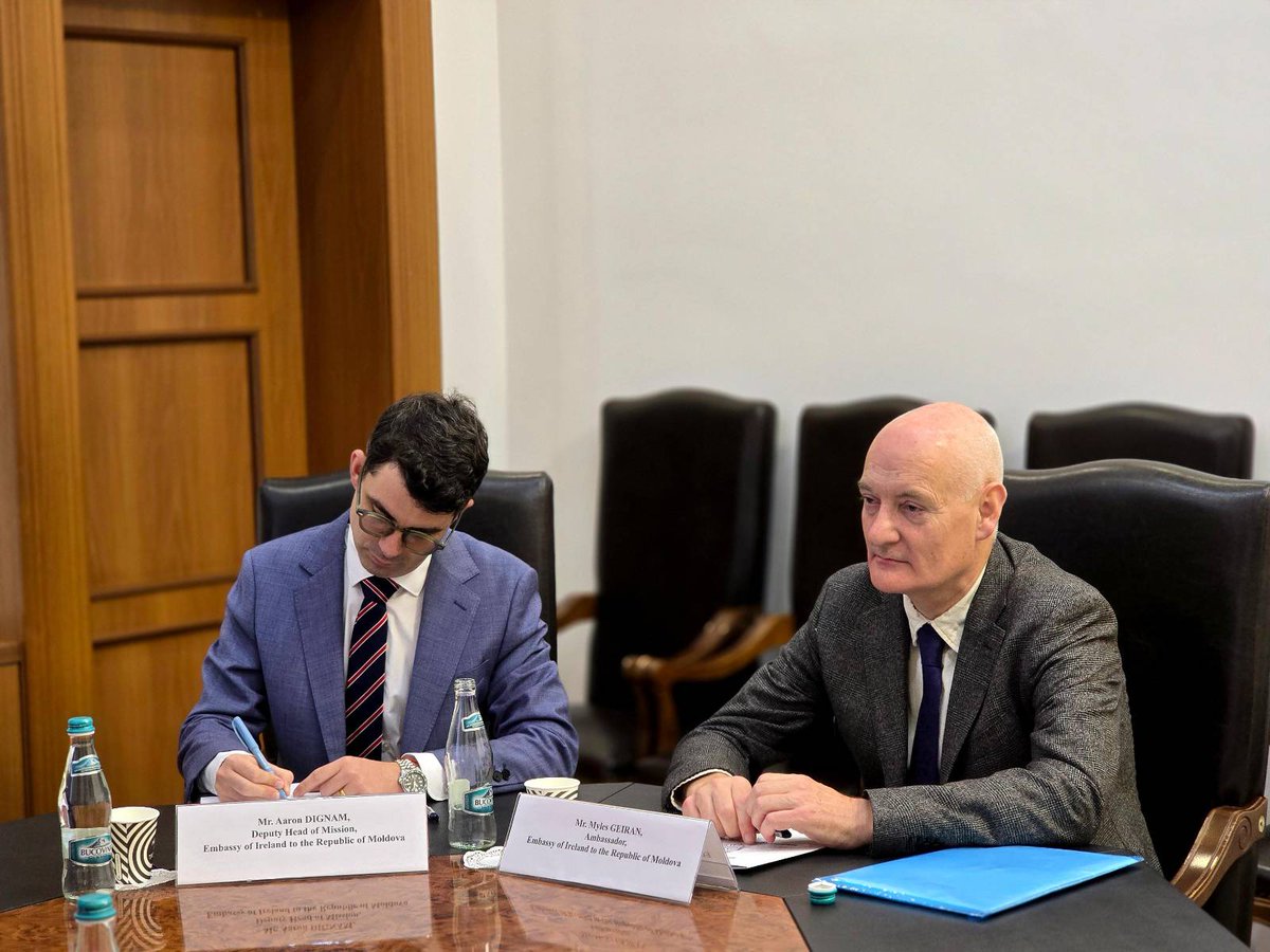 DaniellaMisailN's tweet image. Great discussion with H.E. Myles Geiran, Ambassador of Ireland, on strengthening cooperation to enhance security and speed up our EU integration reforms. Together, we build a safer future for citizens of Moldova and Ireland. #EUIntegration #Security #MoldovaIreland