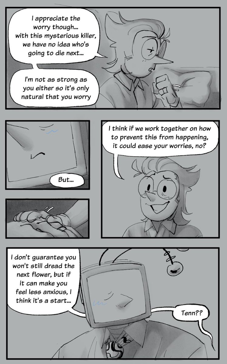 Lexumpy's tweet image. &quot;Flowers&quot; pt2 !!!
for all those who thought I&apos;d make it sadder, shame on you/silly
I could&apos;ve... but I&apos;ll be evil later :D
#spamtenna #tenna #deltaruneAU #horrorshowAU